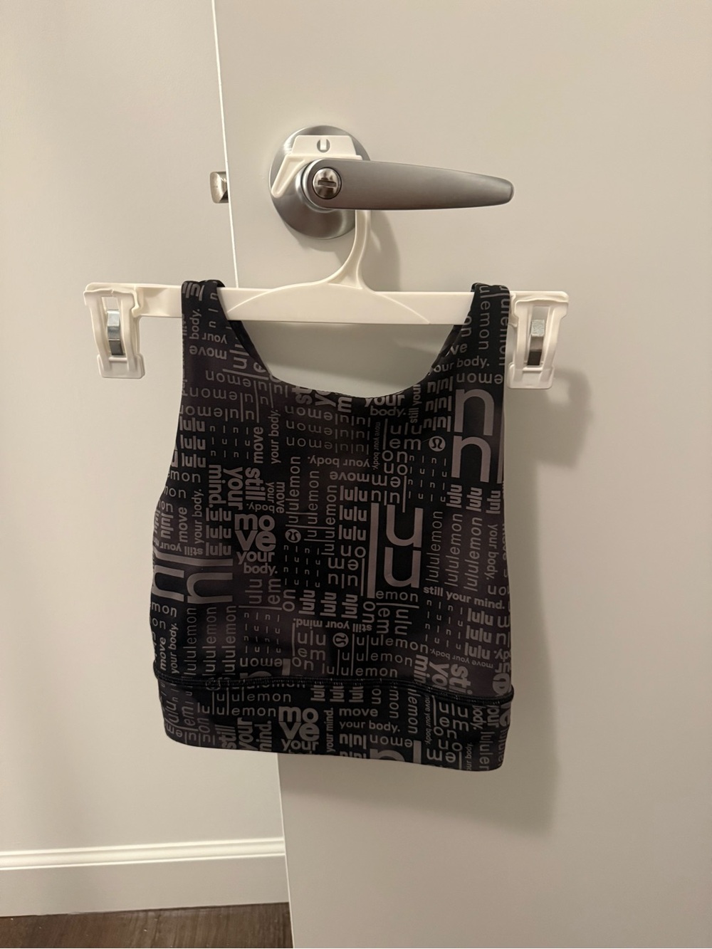 lululemon athletica Black & Gray Logo-Print Sports Bra
